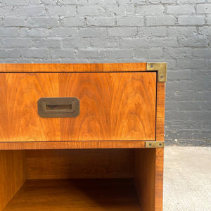 Pair of Vintage Mid-Century Modern Walnut & Brass Night Stands, c.1950’s