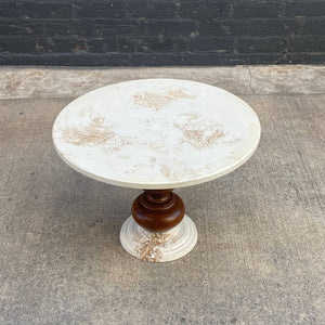 Vintage Mid-Century Modern Walnut & Faux Marble Side Table, c.1950’s