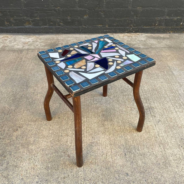 Vintage Tile & Metal Side Table