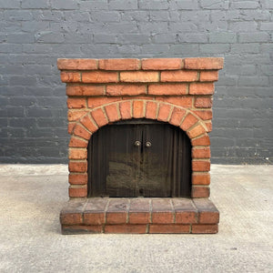 Vintage Electric Faux Brick Fiberglass Chimney with Logs, 1960’s