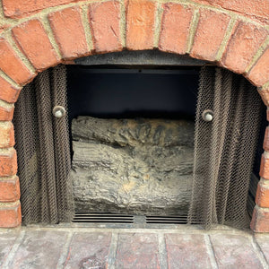 Vintage Electric Faux Brick Fiberglass Chimney with Logs, 1960’s