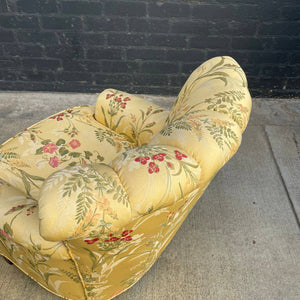 Pair of Hollywood Regency Floral Tufted Lounge Chairs, 1940’s