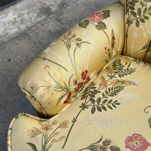 Pair of Hollywood Regency Floral Tufted Lounge Chairs, 1940’s