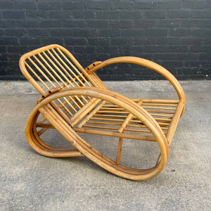 Vintage Bamboo Wood Adjustable Lounge Chair, 1960’s