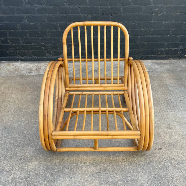Vintage Bamboo Wood Adjustable Lounge Chair, 1960’s