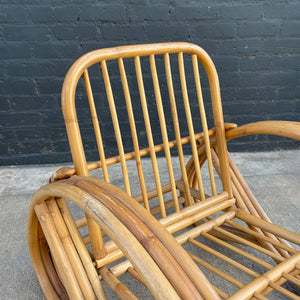 Vintage Bamboo Wood Adjustable Lounge Chair, 1960’s