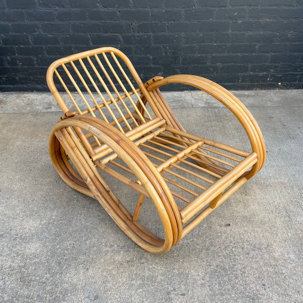 Vintage Bamboo Wood Adjustable Lounge Chair, 1960’s