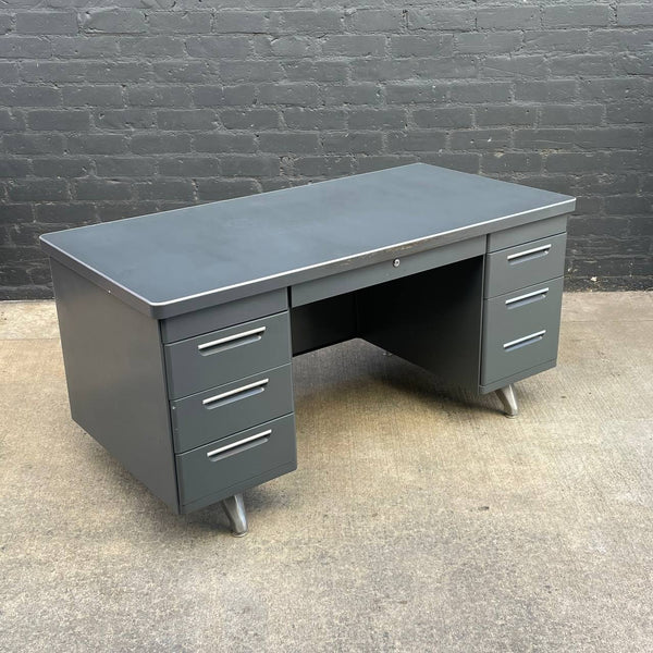 Vintage Industrial Metal Executive Desk, c.1970’s
