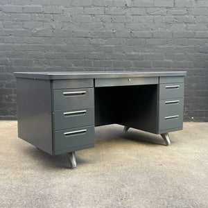 Vintage Industrial Metal Executive Desk, c.1970’s