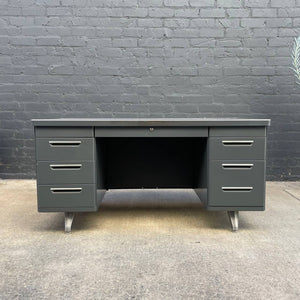 Vintage Industrial Metal Executive Desk, c.1970’s