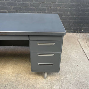 Vintage Industrial Metal Executive Desk, c.1970’s