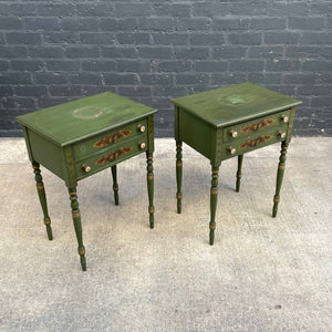 Pair of Antique Continental Style Painted Wood End Table / Night Stands, c.1960’s