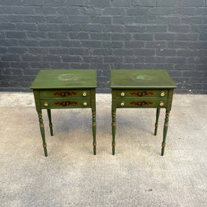 Pair of Antique Continental Style Painted Wood End Table / Night Stands, c.1960’s