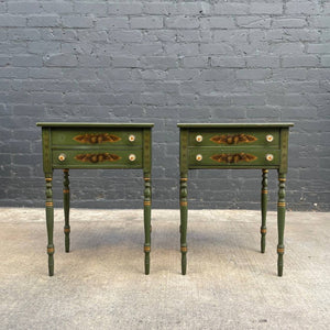 Pair of Antique Continental Style Painted Wood End Table / Night Stands, c.1960’s