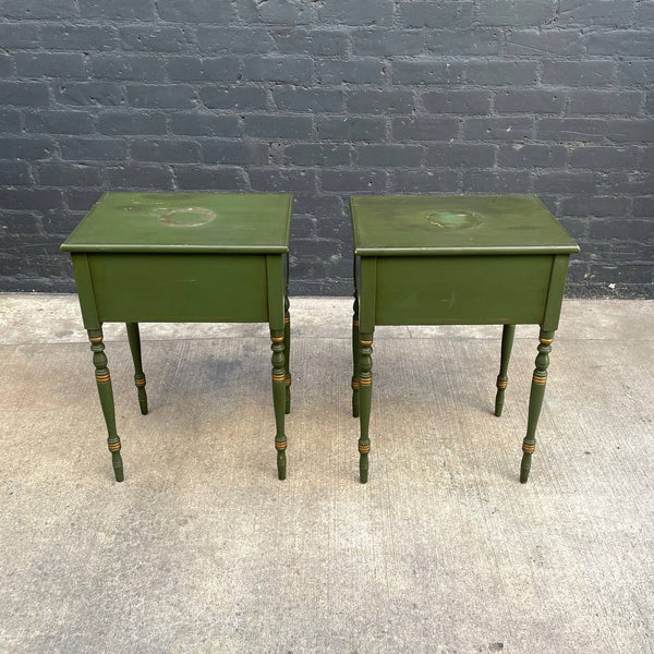 Pair of Antique Continental Style Painted Wood End Table / Night Stands, c.1960’s