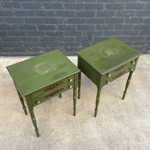 Pair of Antique Continental Style Painted Wood End Table / Night Stands, c.1960’s