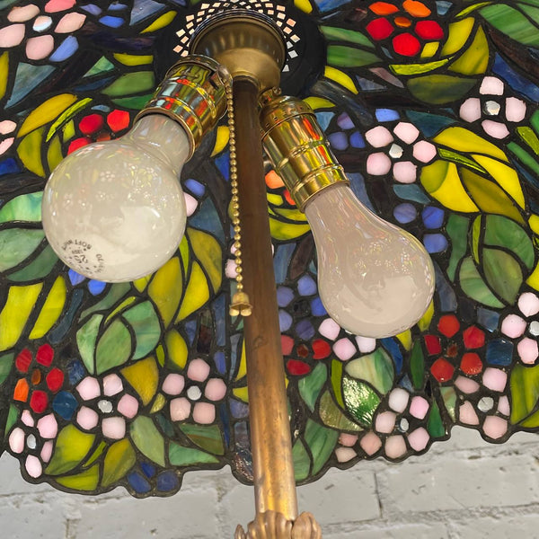 Antique Tiffany Style Floor Lamp with with Original Glass Shade, c.1940’s