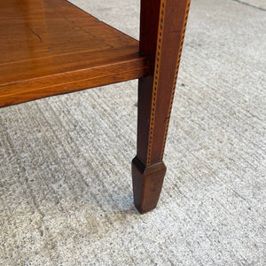Antique Mahogany Inlaid Wood Display China Cabinet, c.1940’s