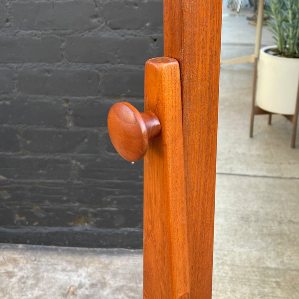 Vintage Danish Modern Sculpted Teak Free Standing Dressing Mirror, c.1960’s