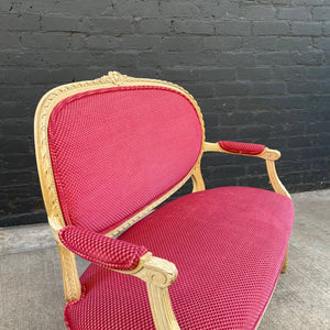 Antique French XVI Carved Wood Love Seat Sofa, c.1950’s