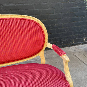 Antique French XVI Carved Wood Love Seat Sofa, c.1950’s
