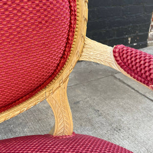 Antique French XVI Carved Wood Love Seat Sofa, c.1950’s