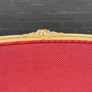 Antique French XVI Carved Wood Love Seat Sofa, c.1950’s