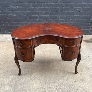 Antique Edwardian Mahogany Kidney Writing Desk, c.1950’s