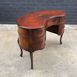Antique Edwardian Mahogany Kidney Writing Desk, c.1950’s