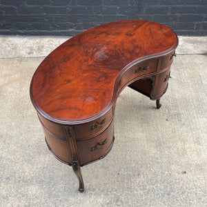 Antique Edwardian Mahogany Kidney Writing Desk, c.1950’s