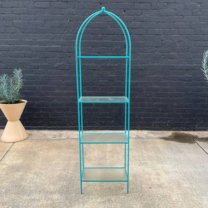 Vintage Iron & Glass Obelisk  Etagere Bookshelf, c.1970’s