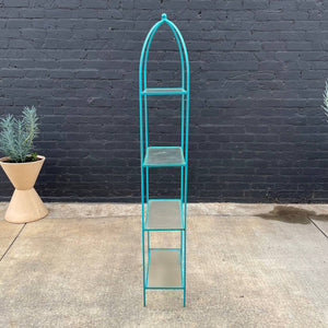 Vintage Iron & Glass Obelisk  Etagere Bookshelf, c.1970’s