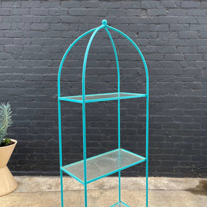 Vintage Iron & Glass Obelisk  Etagere Bookshelf, c.1970’s