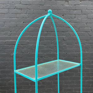 Vintage Iron & Glass Obelisk  Etagere Bookshelf, c.1970’s