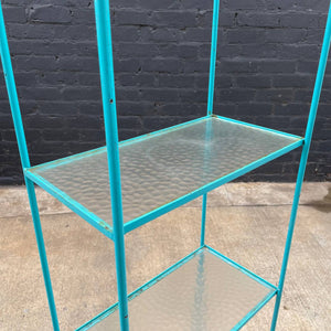 Vintage Iron & Glass Obelisk  Etagere Bookshelf, c.1970’s