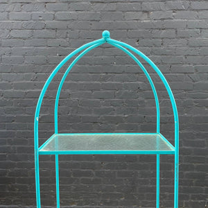 Vintage Iron & Glass Obelisk  Etagere Bookshelf, c.1970’s