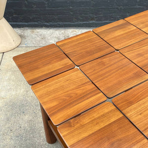 Floating Sculpted Top Walnut Dining Table
