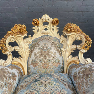 Pair of Antique Italian Wood Carved Lounge Chairs by Fratelli Radice, c.1960’s