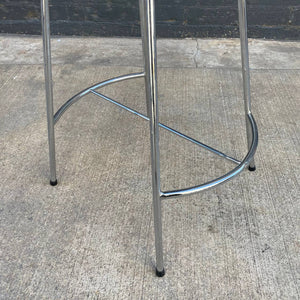 Pair of Leather & Chrome Bar Stools