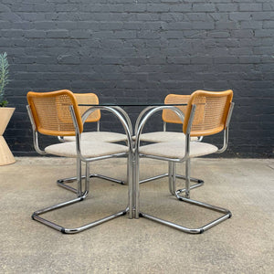 Mid-Century Modern Chrome & Wicker Dining Set, c.1970’s