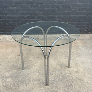 Mid-Century Modern Chrome & Wicker Dining Set, c.1970’s