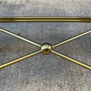 Vintage Brass Italian Hollywood Regency Side Nesting Tables with Glass Tops, c.1960’s