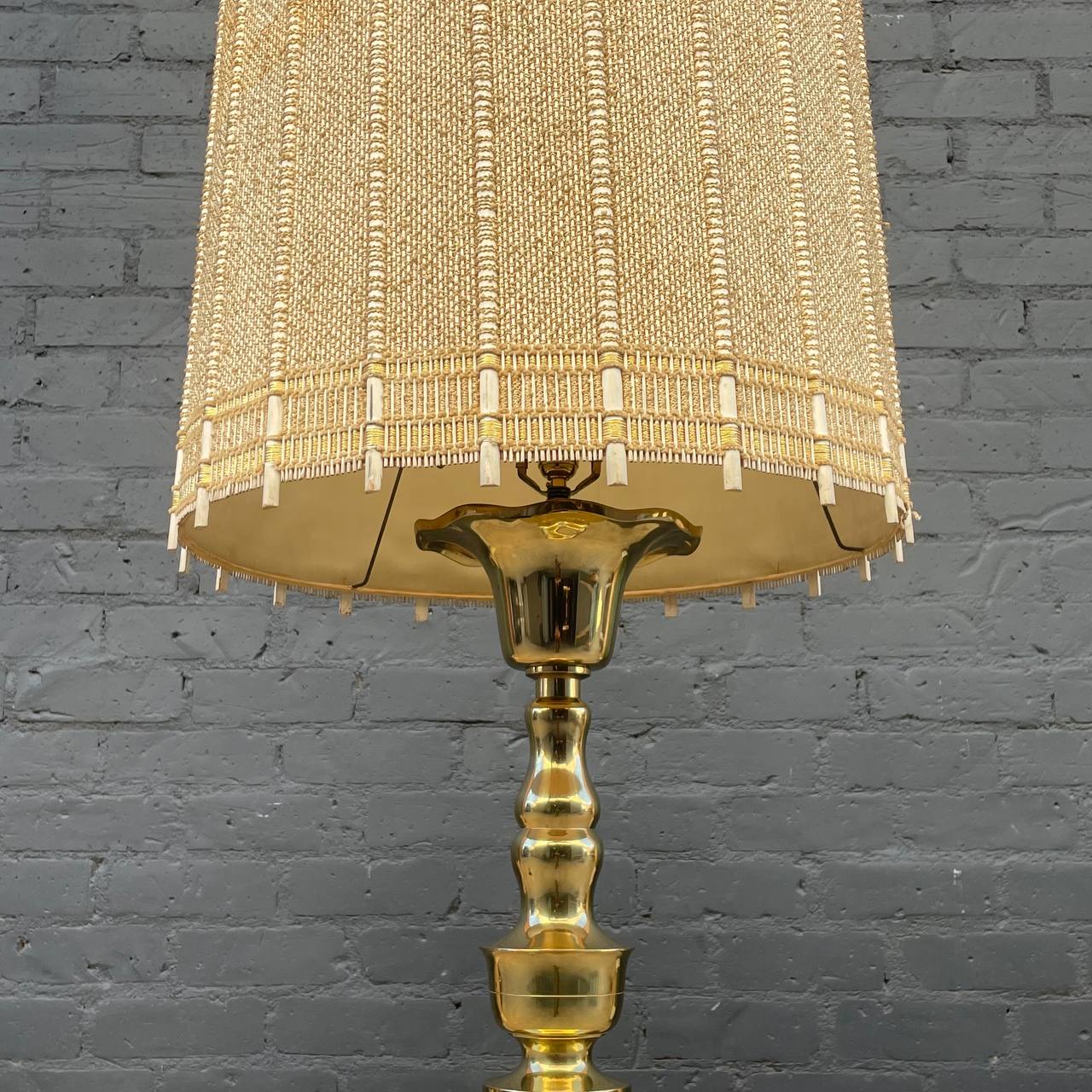 Vintage Mid-Century Modern Monumental Polished Brass Floor Lamp, c.196 –  Vintage Supply