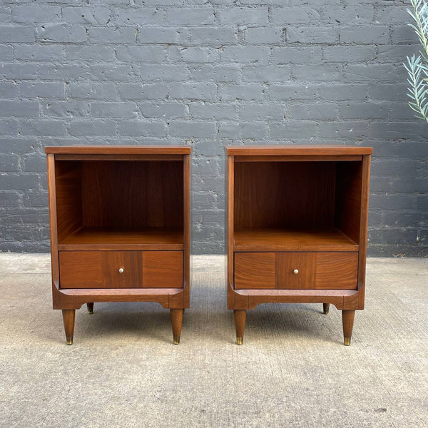 Pair of Vintage Mid-Century Modern Walnut Night Stands by Morris of CA, c.1960’s