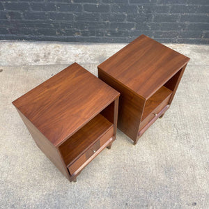 Pair of Vintage Mid-Century Modern Walnut Night Stands by Morris of CA, c.1960’s