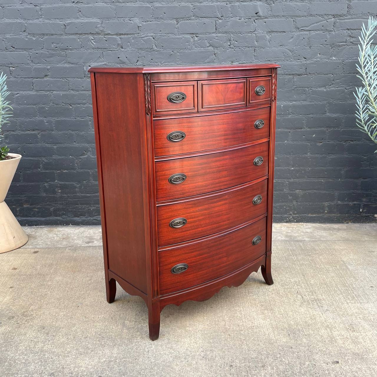 Antique Federal Style Mahogany Chest of Drawers Dresser, c.1960's – Vintage Supply Antique Federal Style Mahogany Chest of Drawers Dresser, c.1960's – Vintage Supply