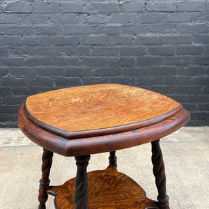 Antique English Style Two-Tier Oak Table, c.1940’s