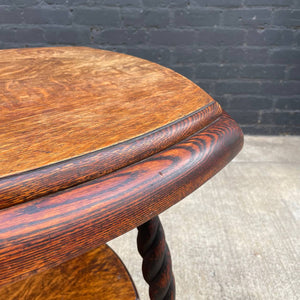 Antique English Style Two-Tier Oak Table, c.1940’s