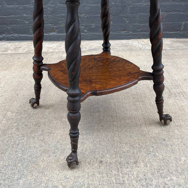 Antique English Style Two-Tier Oak Table, c.1940’s