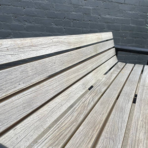 Vintage Patio Outdoor Floating Teak & Iron Bench, c.1980’s